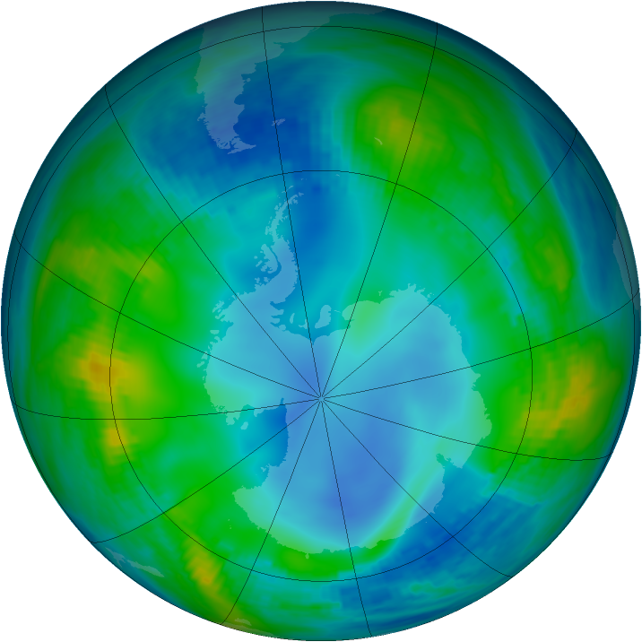 Antarctic ozone map for 27 May 1987